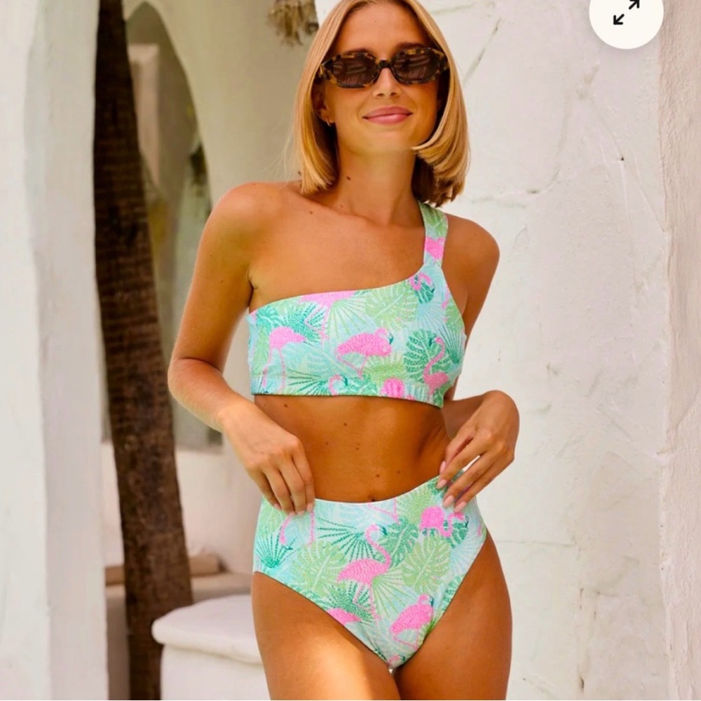 NWT Kenny Flowers The Sunshine State One Shoulder Bikini Top Size S